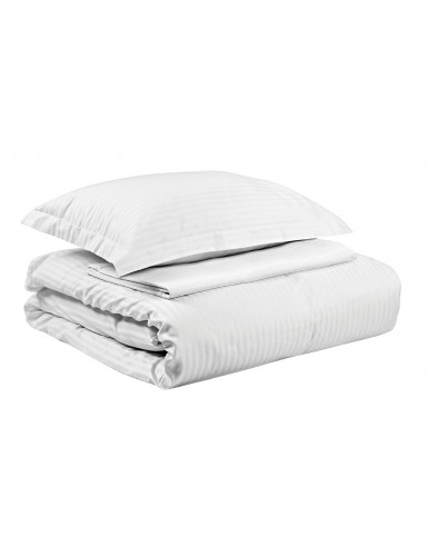 Beauty Home Σεντόνι ξενοδοχείου King Size Ribbon Art Ε1235 230TC Satin Stripe Percal Pennie 70%Cot-30%Pol 290x280 Λευκό