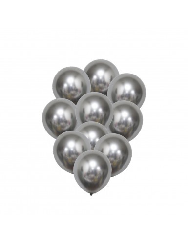 Beauty Home 10 Μπαλόνια Μεταλλικό Ασημί Ø30cm