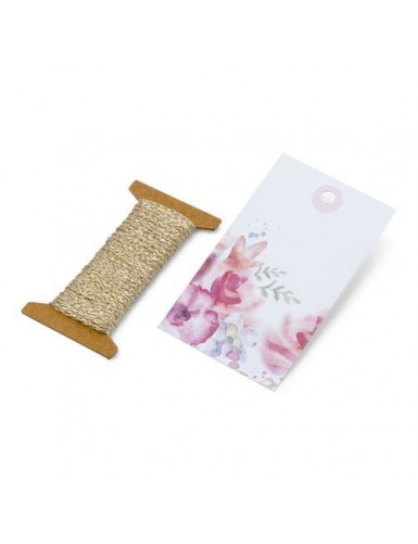 Beauty Home 12 ΕΤΙΚΕΤΕΣ ΦΛΟΡΑΛ ΜΕ ΚΟΡΔΟΝΙ 4.5X7.5CM