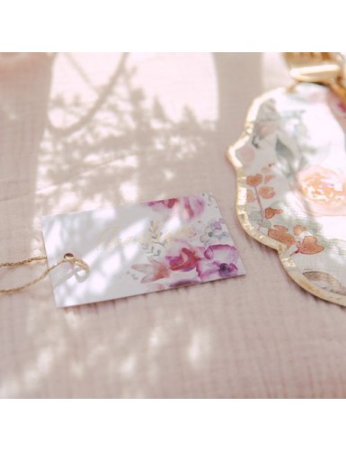 Beauty Home 12 ΕΤΙΚΕΤΕΣ ΦΛΟΡΑΛ ΜΕ ΚΟΡΔΟΝΙ 4.5X7.5CM