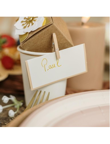 Beauty Home 10 χάρτινες ετικέτες θέσης – Κρεμ 8 x 4 cm