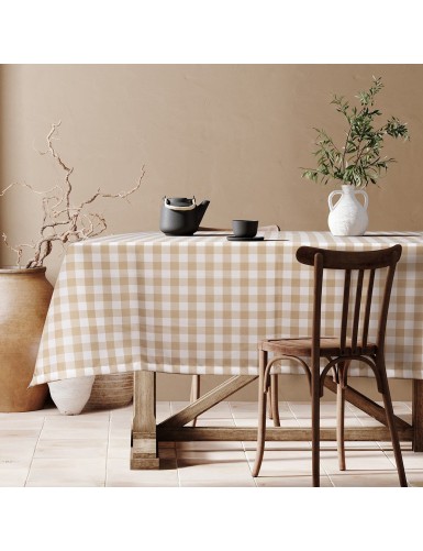 Beauty Home Επαγγελματικό τραπεζομάντηλο Checks Art Ε8031 100x100 Μπεζ