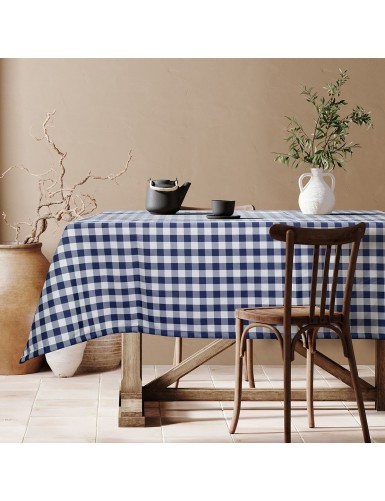 Beauty Home Επαγγελματικό τραπεζομάντηλο Checks Art Ε8013 Μπλε 100x100