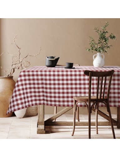 Beauty Home Επαγγελματικό τραπεζομάντηλο Checks Art Ε8031 100x100 Κόκκινο