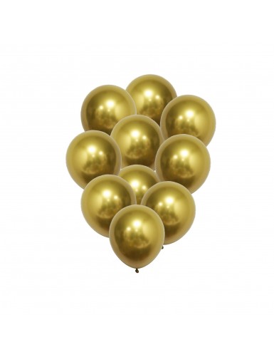 Beauty Home 10 Μπαλόνια Μεταλλικό Χρυσό Ø30cm