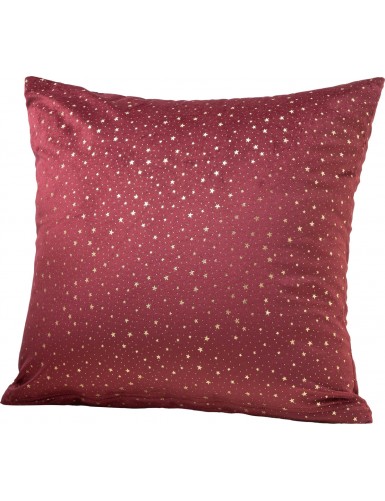 Beauty Home Μαξιλαροθήκη 45 x 45 cm Βελούδο Μπορντό Με Χρύσα Αστέρια