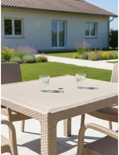 Τραπέζι Rattan BREEZE BEIGE MADI