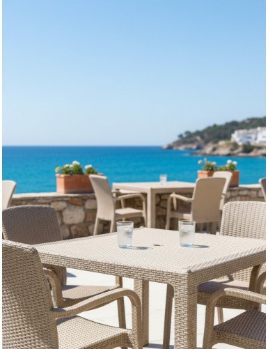 Τραπέζι Rattan BREEZE BEIGE MADI
