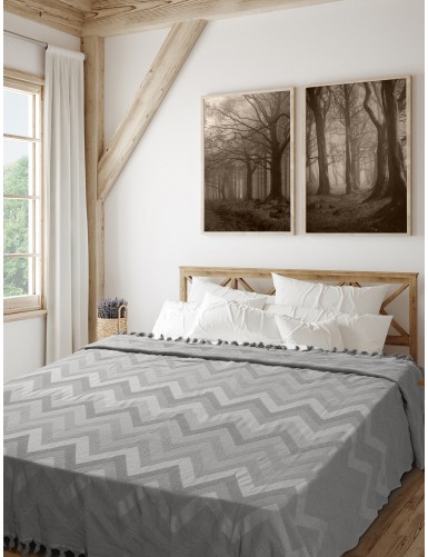 Κουβέρτα Πικέ Ζακάρ GOLWE GREY MADI