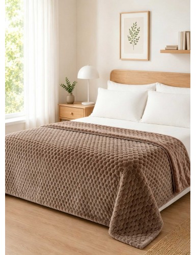 Κουβέρτα Fleece NESTIQ TAUPE MADI