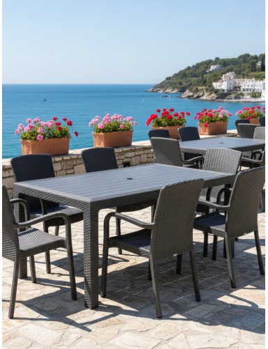 Τραπέζι Rattan OASIS ANTHRACITE MADI