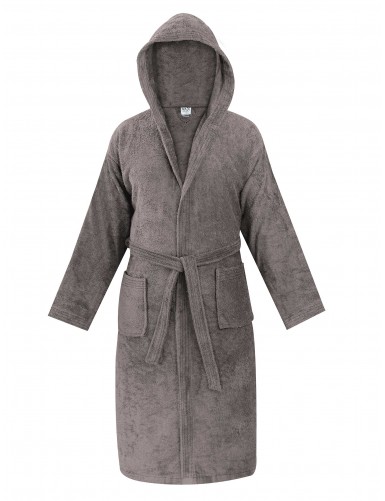 Μπουρνούζι με κουκούλα OLIA TAUPE MADI