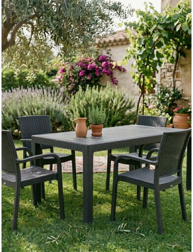 Καρέκλα Rattan SIERRA ANTHRACITE MADI