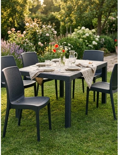 Καρέκλα Rattan SOLARA ANTHRACITE MADI