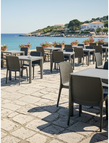 Καρέκλα Rattan SOLARA ANTHRACITE MADI