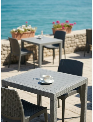 Τραπέζι Rattan SUNSET ANTHRACITE MADI