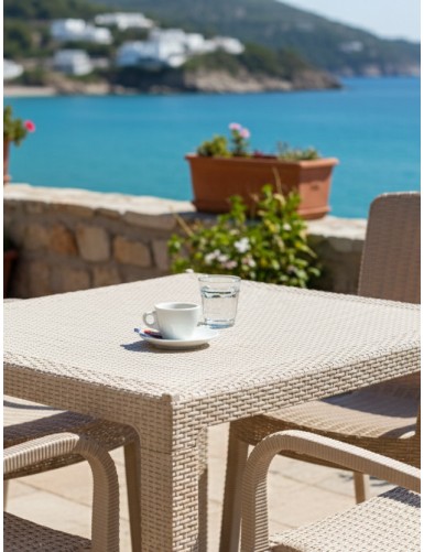 Τραπέζι Rattan SUNSET BEIGE MADI